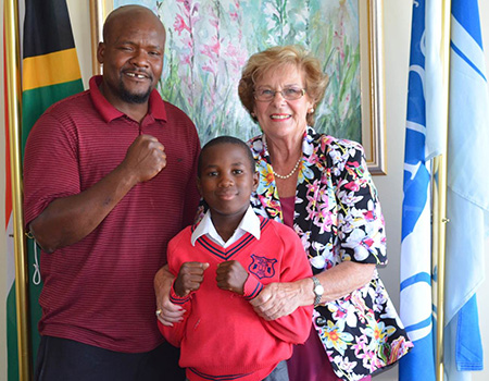 Mayor with Mzi Damesi and Akhule Mgoqi